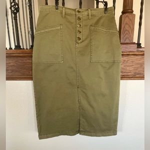NWT Anthropologie Olive Green Midi Skirt